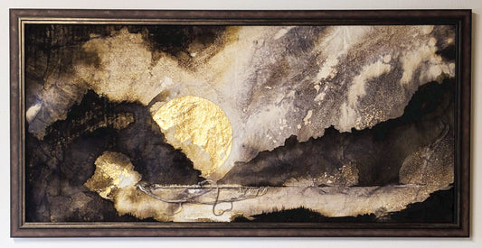 "Archway Reverie" Hand-Finished Gold Leaf Giclée Print | Cosmic Landscape Art by Hannah Pugh