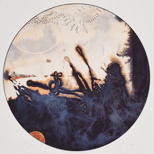 'Below' | An abstract seascape containing hidden treasures | Hand embellished fine art giclée print | By Hannah Pugh