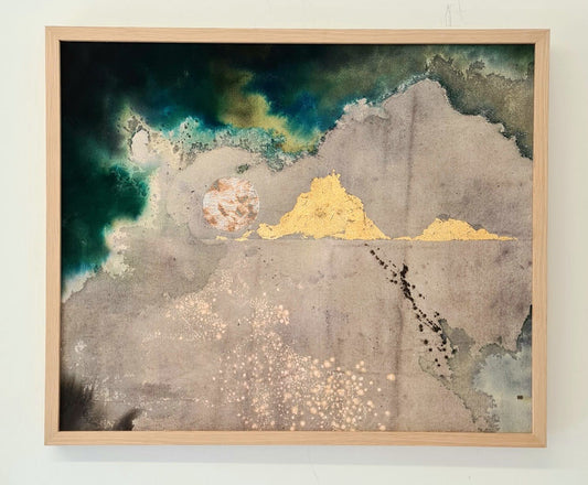 Where To Now print | Airy abstract landscape | Hand embellished to tell a different story every time | By Hannah Pugh