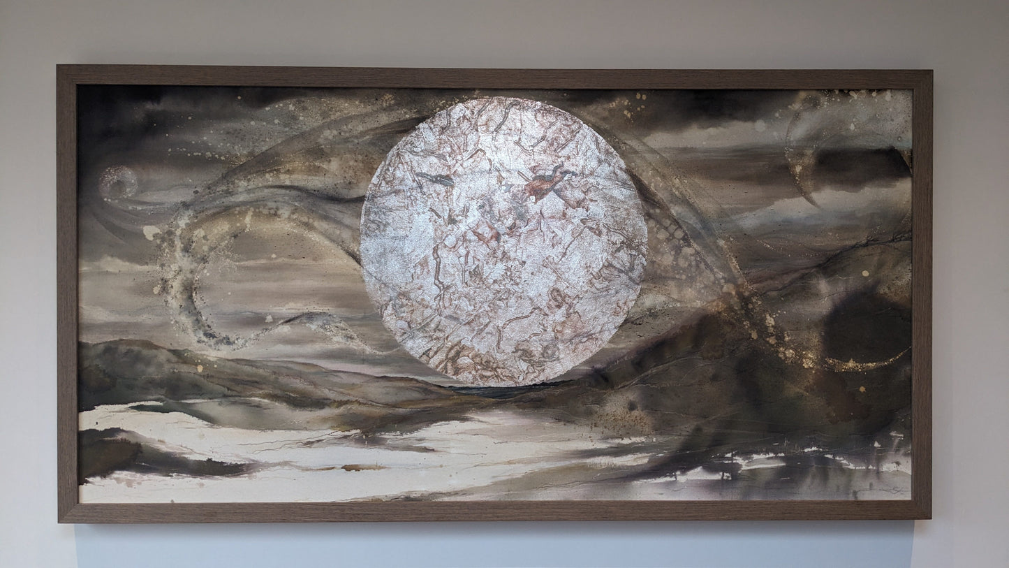 'Litha' | Full Moon on the Summer Solstice | Full of intrigue and whimsy to combat the darkest day | Hand embellished print by Hannah Pugh