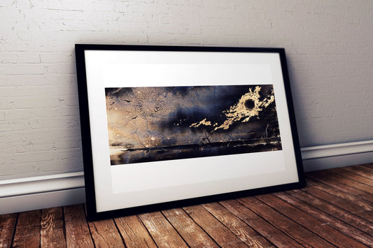 "Murmur Reverie" Hand-Gilded Celestial Bird Giclée Print by Hannah Pugh