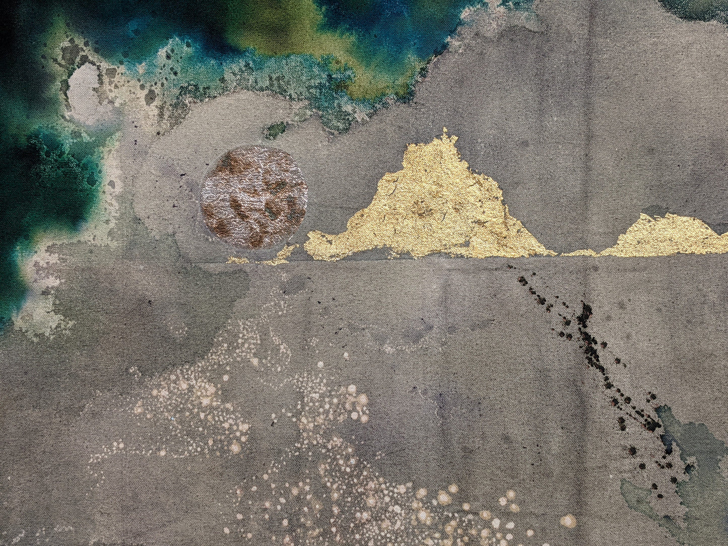 Where To Now print | Airy abstract landscape | Hand embellished to tell a different story every time | By Hannah Pugh