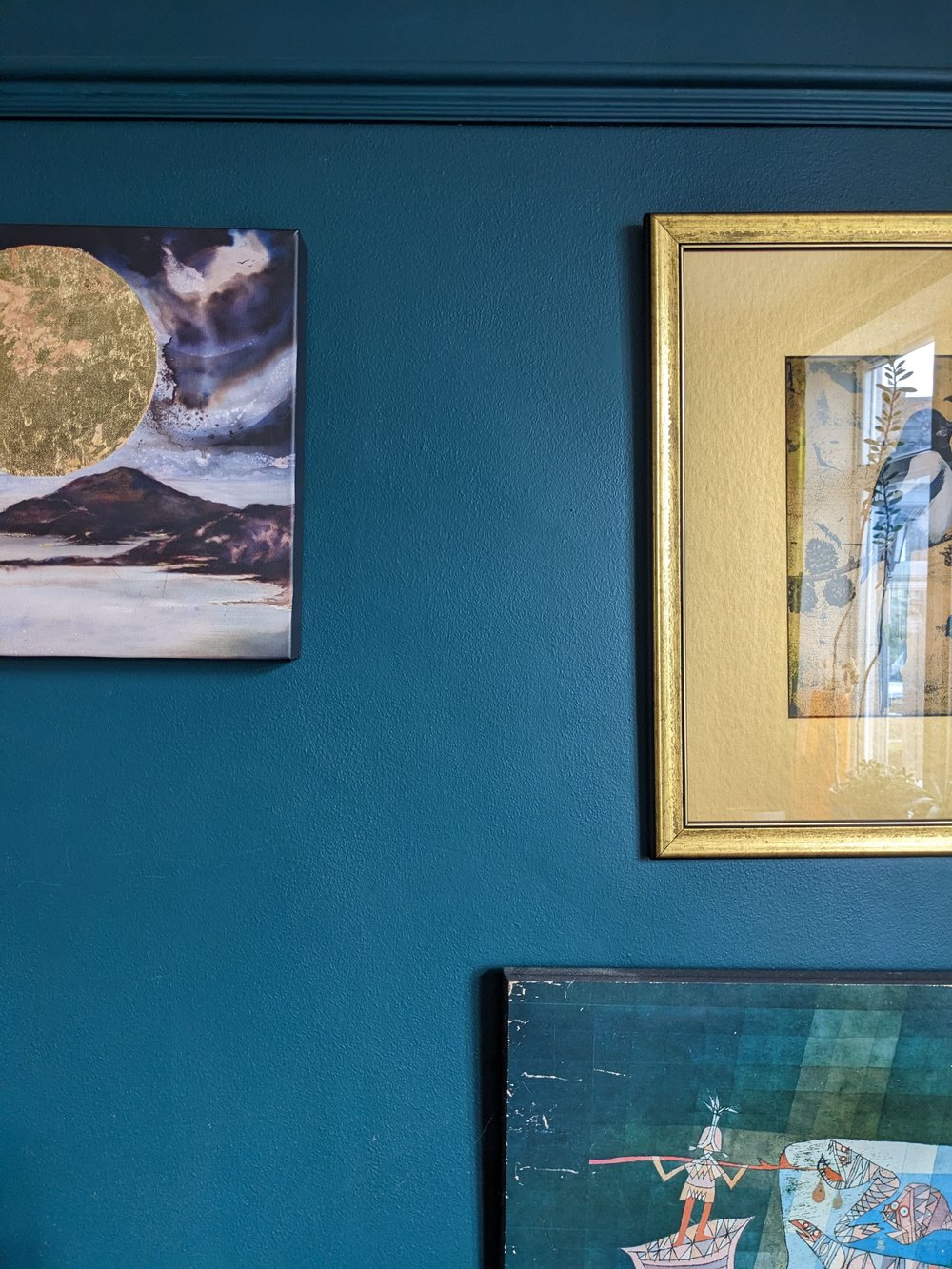 As Above So Below | Expansive velvety ocean-scape rich with hidden glimmers | Hand embellished giclée print | By Hannah Pugh