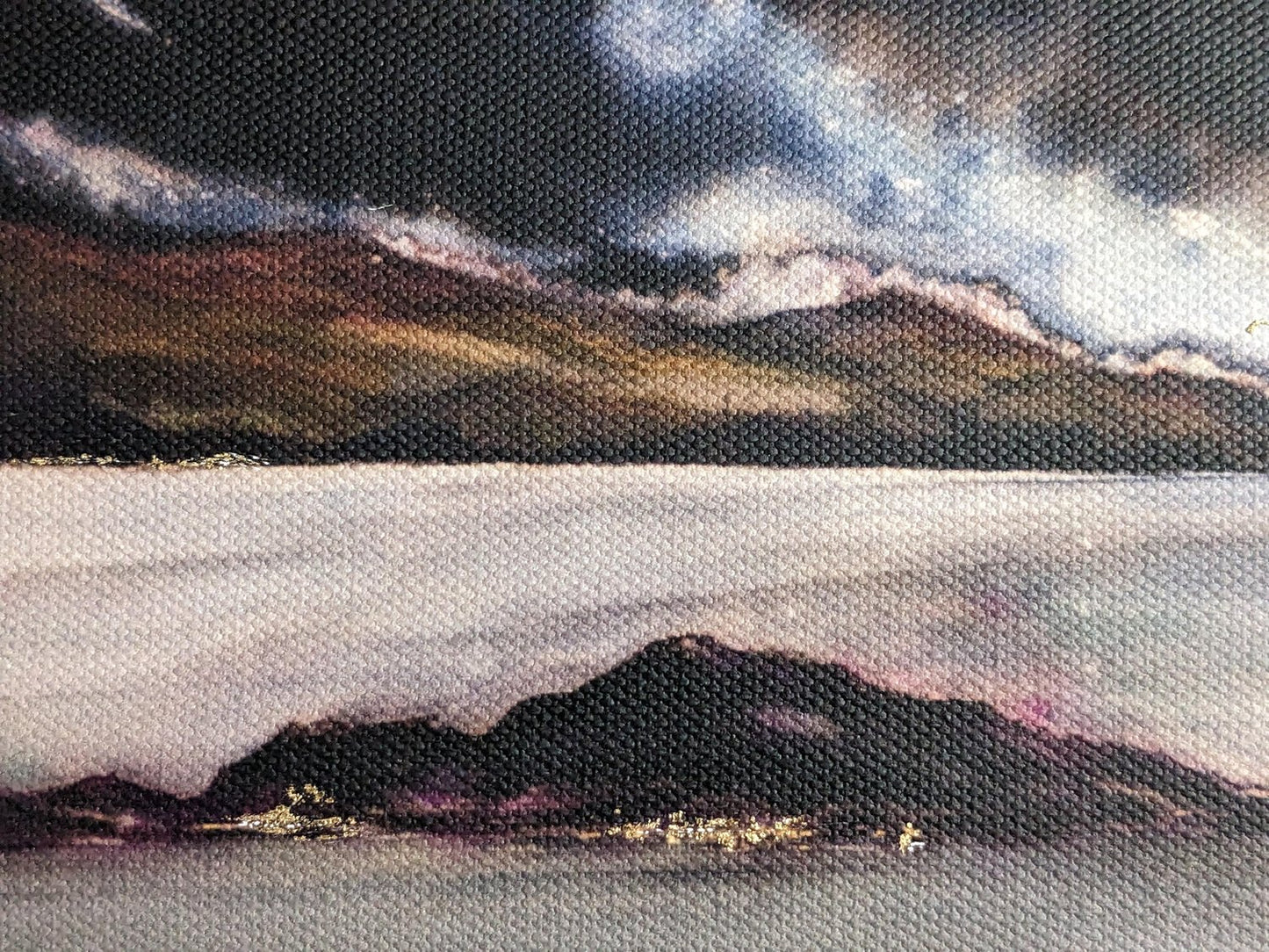 As Above So Below | Expansive velvety ocean-scape rich with hidden glimmers | Hand embellished giclée print | By Hannah Pugh