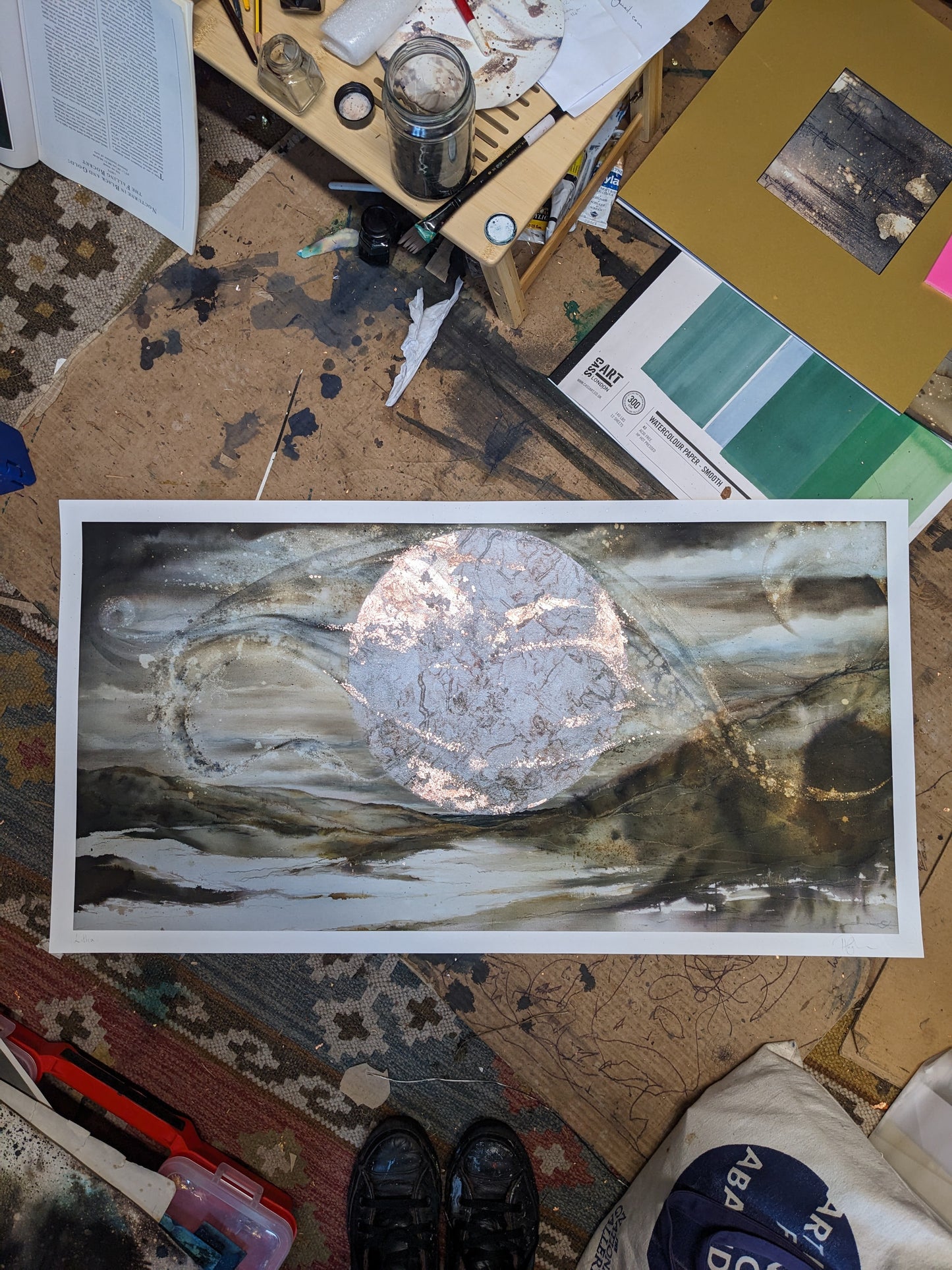 'Litha' | Full Moon on the Summer Solstice | Full of intrigue and whimsy to combat the darkest day | Hand embellished print by Hannah Pugh