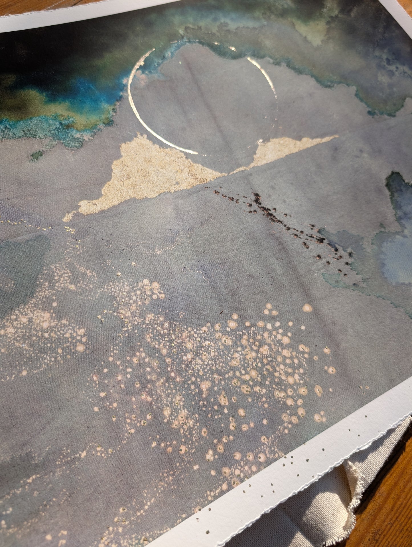 Where To Now print | Airy abstract landscape | Hand embellished to tell a different story every time | By Hannah Pugh