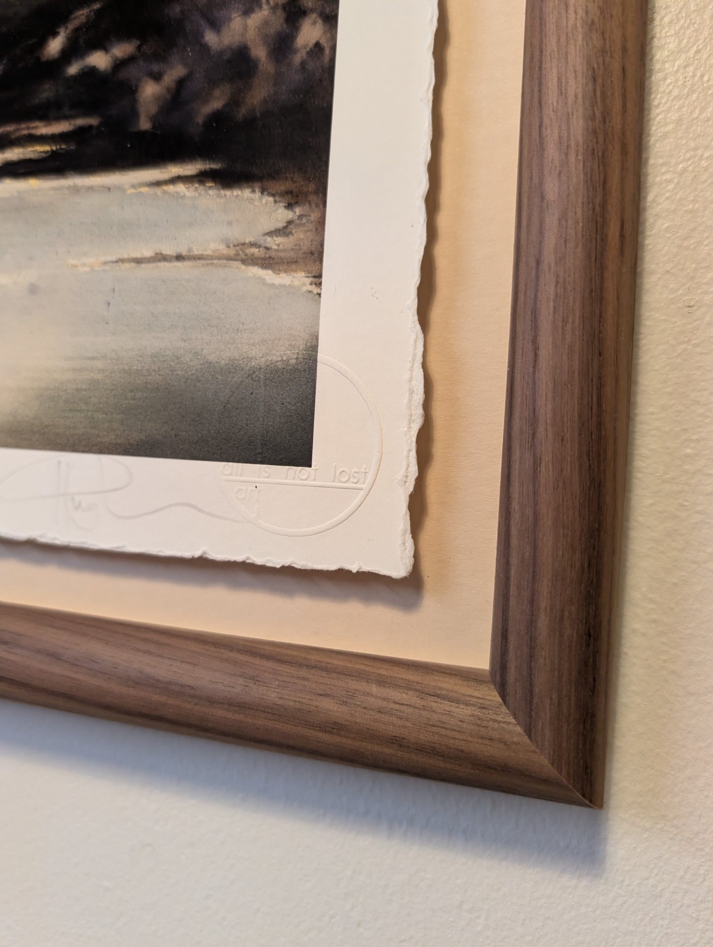 As Above So Below | Expansive velvety ocean-scape rich with hidden glimmers | Hand embellished giclée print | By Hannah Pugh